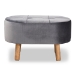 Baxton Studio Simone Mid-Century Modern Grey Velvet Fabric Upholstered Wood Ottoman - BSOJY19A222-Grey/Natural-Otto