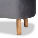 Baxton Studio Simone Mid-Century Modern Grey Velvet Fabric Upholstered Wood Ottoman - BSOJY19A222-Grey/Natural-Otto