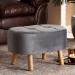 Baxton Studio Simone Mid-Century Modern Grey Velvet Fabric Upholstered Wood Ottoman - BSOJY19A222-Grey/Natural-Otto