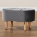 Baxton Studio Simone Mid-Century Modern Grey Velvet Fabric Upholstered Wood Ottoman - BSOJY19A222-Grey/Natural-Otto