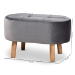 Baxton Studio Simone Mid-Century Modern Grey Velvet Fabric Upholstered Wood Ottoman - BSOJY19A222-Grey/Natural-Otto