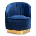 Baxton Studio Fiore Glam and Luxe Royal Blue Velvet Fabric Upholstered Brushed Gold Finished Swivel Accent Chair - BSOTSF-6642-Royal Blue/Gold-CC