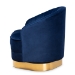 Baxton Studio Fiore Glam and Luxe Royal Blue Velvet Fabric Upholstered Brushed Gold Finished Swivel Accent Chair - BSOTSF-6642-Royal Blue/Gold-CC