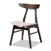 Baxton Studio Britte Mid-Century Modern Beige Fabric Upholstered Dark Oak Brown Finished 5-Piece Wood Dining Set - BSOFiesta-Latte/Coffee Oak-5PC Dining Set