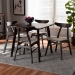 Baxton Studio Britte Mid-Century Modern Beige Fabric Upholstered Dark Oak Brown Finished 5-Piece Wood Dining Set - BSOFiesta-Latte/Coffee Oak-5PC Dining Set