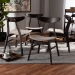 Baxton Studio Britte Mid-Century Modern Beige Fabric Upholstered Dark Oak Brown Finished 4-Piece Wood Dining Chair Set - BSOFiesta-Latte/Coffee Oak-DC