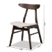 Baxton Studio Britte Mid-Century Modern Beige Fabric Upholstered Dark Oak Brown Finished 4-Piece Wood Dining Chair Set - BSOFiesta-Latte/Coffee Oak-DC