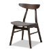 Baxton Studio Britte Mid-Century Modern Dark Grey Fabric Upholstered Dark Oak Brown Finished 5-Piece Wood Dining Set - BSOFiesta-Iron/Coffee Oak-5PC Dining Set