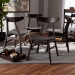 Baxton Studio Britte Mid-Century Modern Dark Grey Fabric Upholstered Dark Oak Brown Finished 4-Piece Wood Dining Chair Set - BSOFiesta-Iron/Coffee Oak-DC