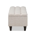 Baxton Studio Brette Mid-Century Modern Light Beige Fabric Upholstered Dark Brown Finished Wood Storage Bench Ottoman - BSOBBT3162-Beige-Otto
