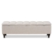 Baxton Studio Brette Mid-Century Modern Light Beige Fabric Upholstered Dark Brown Finished Wood Storage Bench Ottoman - BSOBBT3162-Beige-Otto