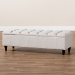 Baxton Studio Brette Mid-Century Modern Light Beige Fabric Upholstered Dark Brown Finished Wood Storage Bench Ottoman - BSOBBT3162-Beige-Otto