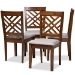Baxton Studio Caron Modern and Contemporary Grey Fabric Upholstered Walnut Brown Finished 4-Piece Wood Dining Chair Set