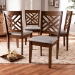 Baxton Studio Caron Modern and Contemporary Grey Fabric Upholstered Walnut Brown Finished 4-Piece Wood Dining Chair Set - BSORH317C-Grey/Walnut-DC-4PK