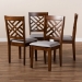 Baxton Studio Caron Modern and Contemporary Grey Fabric Upholstered Walnut Brown Finished 4-Piece Wood Dining Chair Set - BSORH317C-Grey/Walnut-DC-4PK