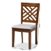 Baxton Studio Caron Modern and Contemporary Grey Fabric Upholstered Walnut Brown Finished 4-Piece Wood Dining Chair Set - BSORH317C-Grey/Walnut-DC-4PK