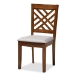 Baxton Studio Caron Modern and Contemporary Grey Fabric Upholstered Walnut Brown Finished Wood 5-Piece Dining Set - BSORH317C-Grey/Walnut-5PC Dining Set