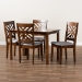 Baxton Studio Caron Modern and Contemporary Grey Fabric Upholstered Walnut Brown Finished Wood 5-Piece Dining Set - BSORH317C-Grey/Walnut-5PC Dining Set