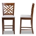 Baxton Studio Caron Modern and Contemporary Grey Fabric Upholstered Walnut Brown Finished 2-Piece Wood Counter Height Pub Chair Set - BSORH317P-Grey/Walnut-PC