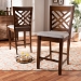 Baxton Studio Caron Modern and Contemporary Grey Fabric Upholstered Walnut Brown Finished 2-Piece Wood Counter Height Pub Chair Set - BSORH317P-Grey/Walnut-PC