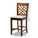 Baxton Studio Caron Modern and Contemporary Grey Fabric Upholstered Walnut Brown Finished 2-Piece Wood Counter Height Pub Chair Set - BSORH317P-Grey/Walnut-PC