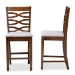 Baxton Studio Lanier Modern and Contemporary Grey Fabric Upholstered Walnut Brown Finished 2-Piece Wood Counter Height Pub Chair Set - BSORH318P-Grey/Walnut-PC