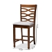 Baxton Studio Lanier Modern and Contemporary Grey Fabric Upholstered Walnut Brown Finished 2-Piece Wood Counter Height Pub Chair Set - BSORH318P-Grey/Walnut-PC