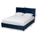 Baxton Studio Caronia Modern and Contemporary Navy Blue Velvet Fabric Upholstered 2-Drawer Queen Size Platform Storage Bed - BSOCaronia-Navy-Queen