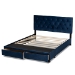 Baxton Studio Caronia Modern and Contemporary Navy Blue Velvet Fabric Upholstered 2-Drawer Queen Size Platform Storage Bed - BSOCaronia-Navy-Queen
