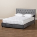 Baxton Studio Caronia Modern and Contemporary Grey Velvet Fabric Upholstered 2-Drawer Queen Size Platform Storage Bed - BSOCaronia-Grey-Queen