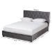 Baxton Studio Caronia Modern and Contemporary Grey Velvet Fabric Upholstered 2-Drawer Queen Size Platform Storage Bed - BSOCaronia-Grey-Queen