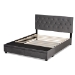 Baxton Studio Caronia Modern and Contemporary Grey Velvet Fabric Upholstered 2-Drawer Queen Size Platform Storage Bed - BSOCaronia-Grey-Queen