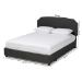 Baxton Studio Larese Dark Grey Fabric Upholstered 2-Drawer Queen Size Platform Storage Bed - BSOLarese-Charcoal Grey-Queen