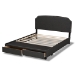 Baxton Studio Larese Dark Grey Fabric Upholstered 2-Drawer Queen Size Platform Storage Bed - BSOLarese-Charcoal Grey-Queen