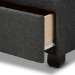 Baxton Studio Larese Dark Grey Fabric Upholstered 2-Drawer Queen Size Platform Storage Bed - BSOLarese-Charcoal Grey-Queen