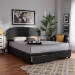 Baxton Studio Larese Dark Grey Fabric Upholstered 2-Drawer Queen Size Platform Storage Bed - BSOLarese-Charcoal Grey-Queen
