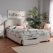 Baxton Studio Larese Beige Fabric Upholstered 2-Drawer Queen Size Platform Storage Bed - BSOLarese-Beige-Queen