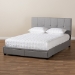 Baxton Studio Netti Light Grey Fabric Upholstered 2-Drawer Queen Size Platform Storage Bed - BSONetti-Grey-Queen