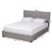 Baxton Studio Netti Light Grey Fabric Upholstered 2-Drawer Queen Size Platform Storage Bed - BSONetti-Grey-Queen