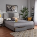 Baxton Studio Netti Light Grey Fabric Upholstered 2-Drawer Queen Size Platform Storage Bed - BSONetti-Grey-Queen