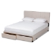 Baxton Studio Netti Beige Fabric Upholstered 2-Drawer King Size Platform Storage Bed - BSONetti-Beige-King