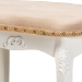 Baxton Studio Gabrielle Traditional French Country Provincial Sand Velvet Fabric Upholstered White-Finished Wood Vanity Ottoman - BSOHL6B-A012-White-Otto