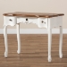 Baxton Studio Sophie Classic Traditional French Country White and Brown Finished Small 3-Drawer Wood Console Table - BSO132050-White-Console