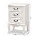Baxton Studio Gabrielle Traditional French Country Provincial White-Finished 3-Drawer Wood End Table - BSOETASW-04-White-ET