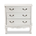 Baxton Studio Gabrielle Traditional French Country Provincial White-Finished 3-Drawer Wood Storage Cabinet - BSOETASW-08-White-3DW-Cabinet