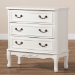 Baxton Studio Gabrielle Traditional French Country Provincial White-Finished 3-Drawer Wood Storage Cabinet - BSOETASW-08-White-3DW-Cabinet