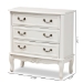 Baxton Studio Gabrielle Traditional French Country Provincial White-Finished 3-Drawer Wood Storage Cabinet - BSOETASW-08-White-3DW-Cabinet