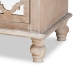 Baxton Studio Celia Transitional Rustic French Country White-Washed Wood and Mirror 2-Drawer Quatrefoil End Table - BSOJY17A039-Natural Brown/Silver-ET