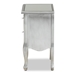 Baxton Studio Leonie Modern Transitional French Brushed Silver Finished Wood and Mirrored Glass 2-Drawer End Table - BSOJY18A035-Silver-ET