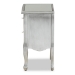 Baxton Studio Leonie Modern Transitional French Brushed Silver Finished Wood and Mirrored Glass 2-Drawer End Table - BSOJY18A035-Silver-ET